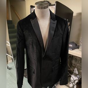 Guess? Mens SHINY STRETCH VELVET BLAZER size xl